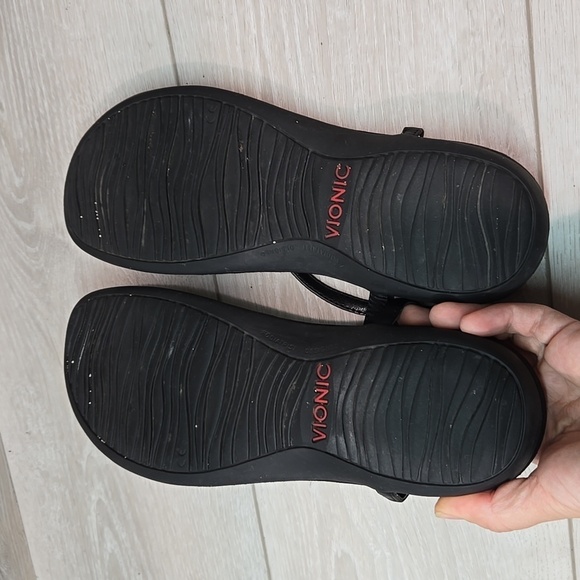 Vionic Women Nala Ankle Leather Thong T strap Sandals Flats shoes sz 9 - Picture 9 of 9